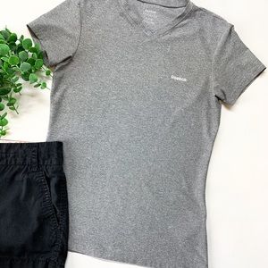 Reebok V-Neck PlayDry Athletic Athleisure Casual Top